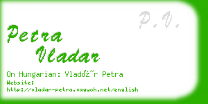 petra vladar business card